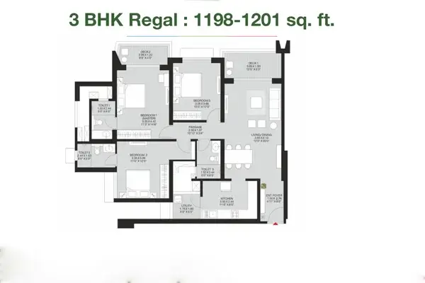 Sobha Rivana 2 BHK Floor Plan